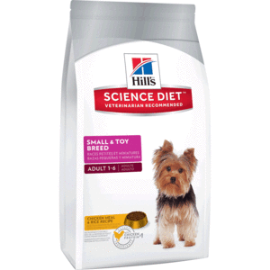 Hill's Science Diet Small Paws Alimento Seco para Perro Adulto Raza Pequeña Receta Pollo y Arroz, 7.03 kg
