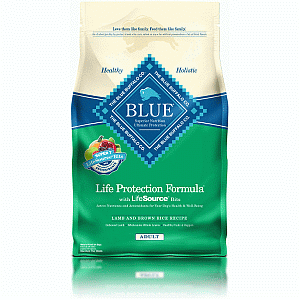 Blue Buffalo Alimento Seco para Perro Adulto Receta de Cordero y Arroz Integral, 13.6 kg