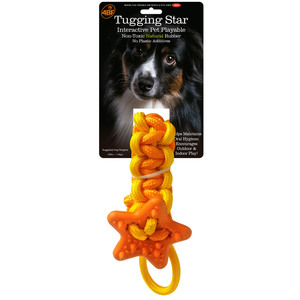 4BF Juguete de Hule Tugging Star Naranja para Perro