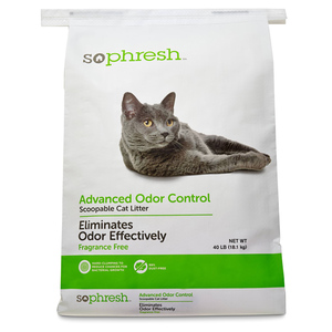 Sophresh Advanced Odor Control Arena de Arcilla Aglutinante sin Esencia para Gato, 18.1 kg