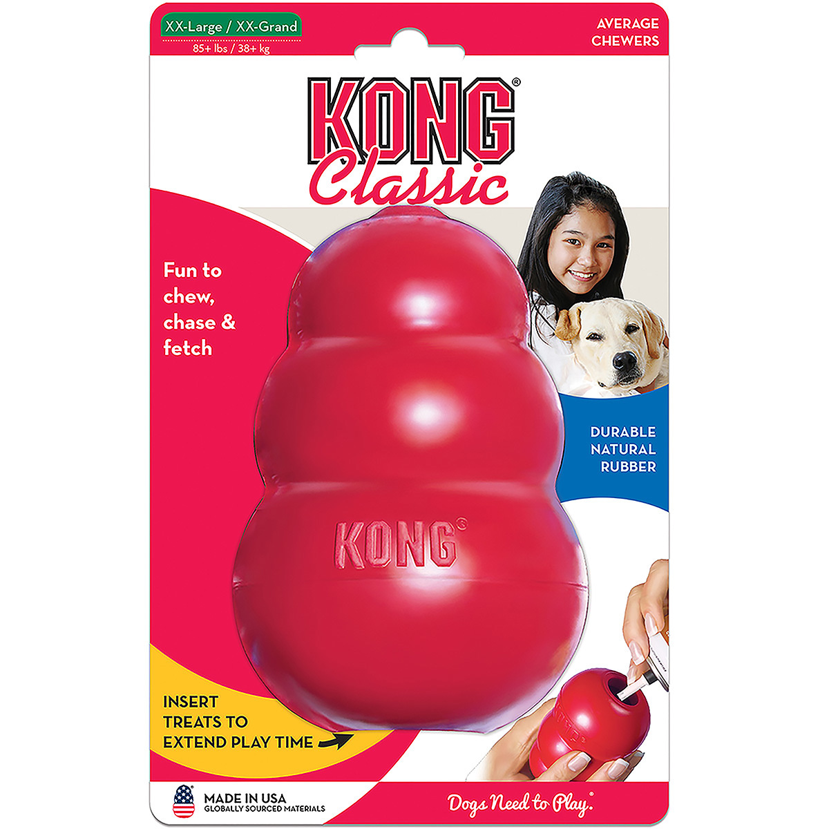 Kong Panal de Caucho Clásico Rojo para Perro